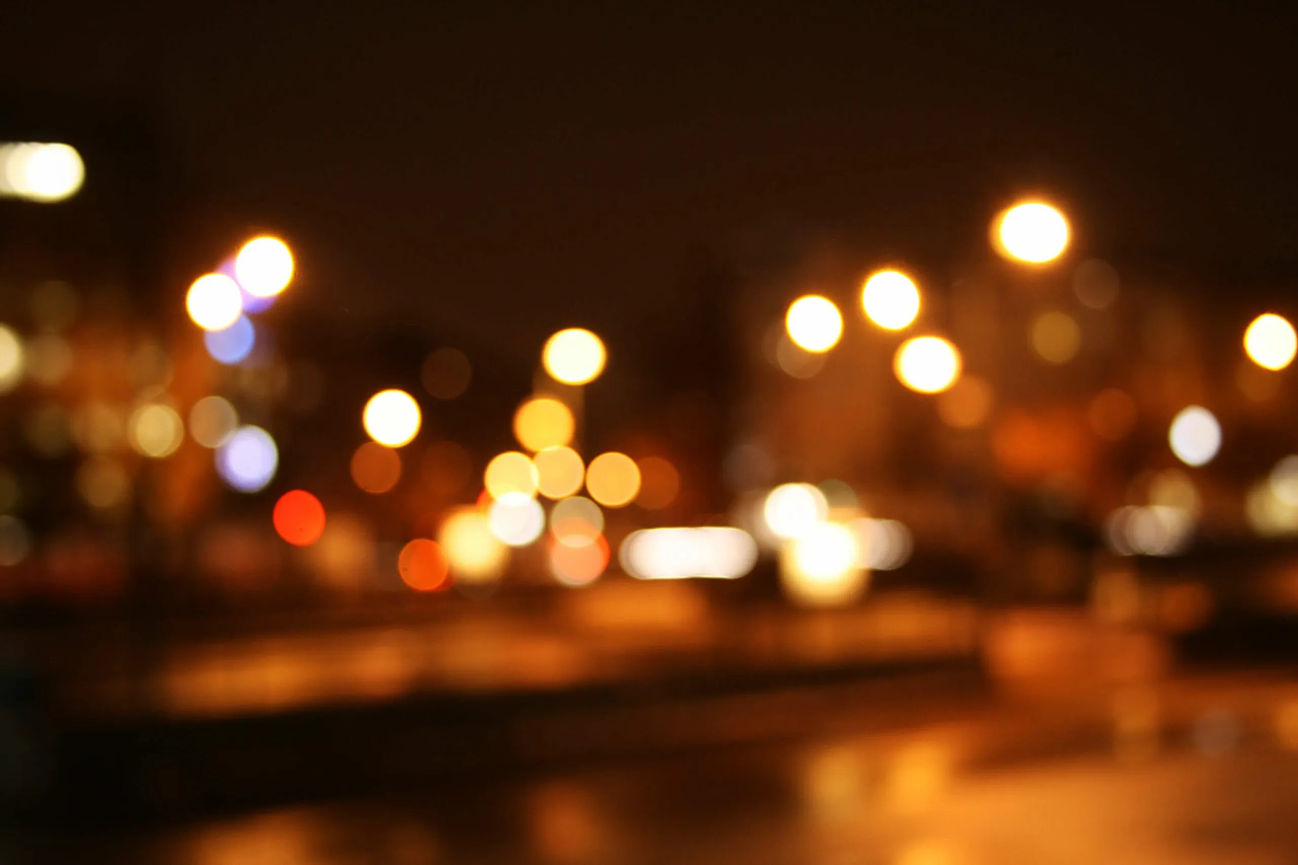 auto accident at night.