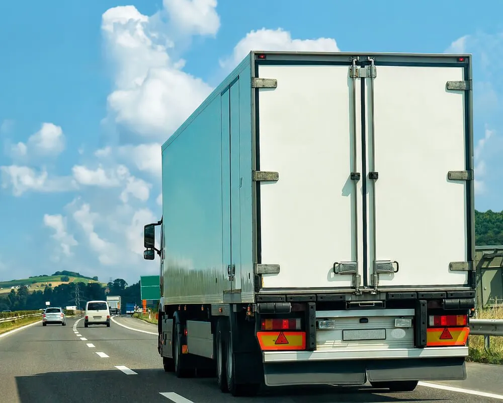 Driving behind of Truck on the road