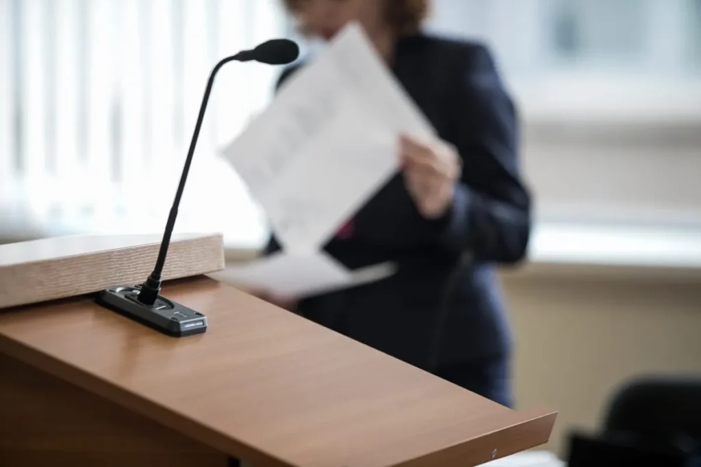 An expert witness speaking.